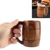 Unique Handmade Wooden Beer Cup Big Capacity Vintage Beer Mug With Handle Wooden Cup Home Use