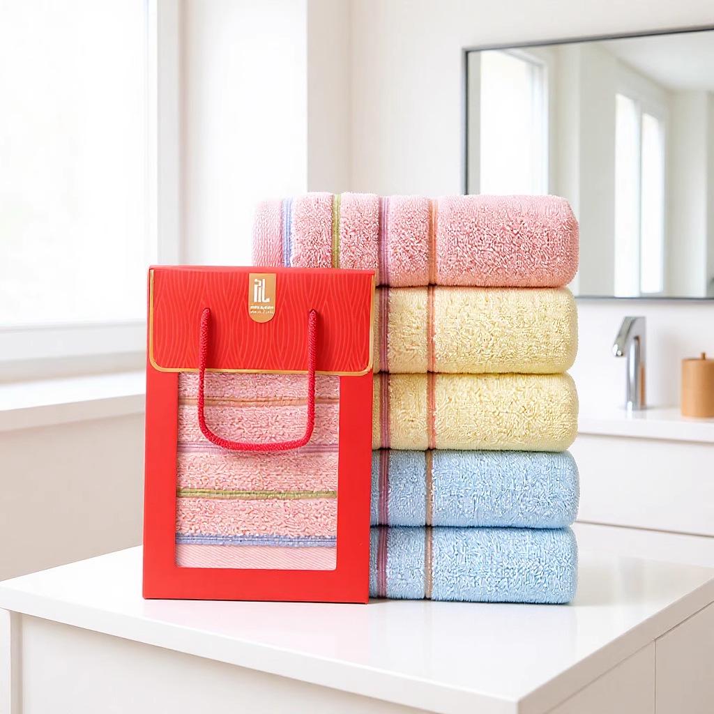 Embroiderable Pure Cotton Wedding Favor Towels - Soft, Thick, Absorbent, Gift-Boxed 35cm x 75cm