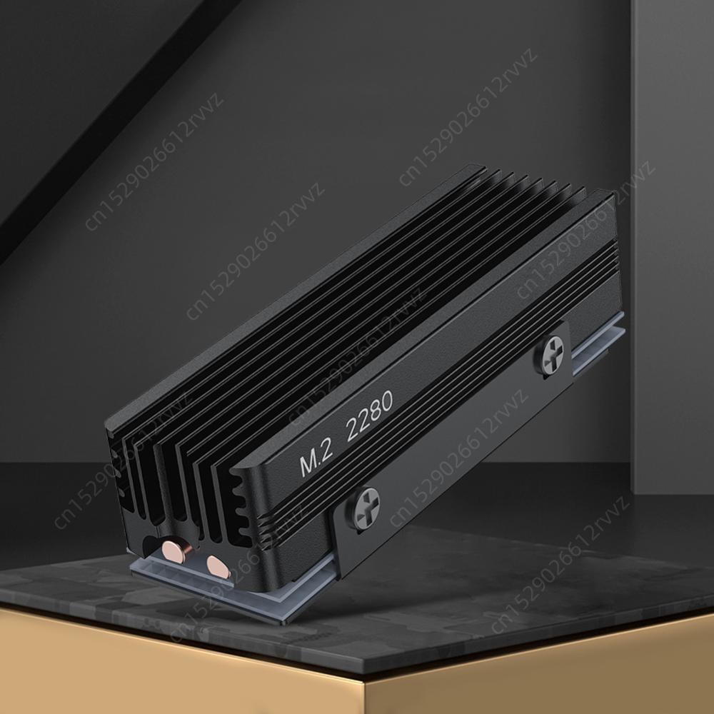 2 Copper Heat Pipes Cooler with Thermal Silicone Pad Solid State Drive Radiator SSD Cooling for M.2 NVMe 2280 SSD