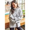 Knit Winter Sweaters Women's Long Turtleneck Cuff Buttoned Soft Textured Oversize Knitwear Sweater