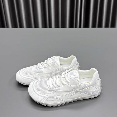 European Station 2025 Summer New Soft Leather Mesh Breathable Lightweight Forrest Gump Shoes Women's Versatile Leisure Sports German Training Shoes