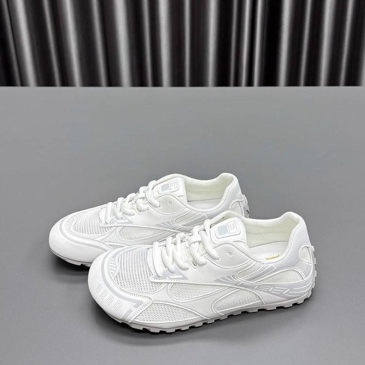 Summer new soft leather mesh breathable and lightweight women's versatile casual sports shoes