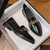 Pointed Toe Womens Loafers Shoes Metal Chain Clogs Platform Casual Female Sneakers Oxfords Slip-on Buckle Creepers On Heels Leat