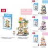 Ice Cream Flower Photo Coffee Shop Street View Assembly Building Blocks Toys For Kids Creative Toys