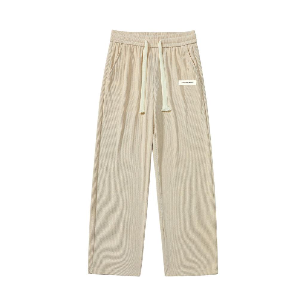 Pánské ležérní all-match rovné proužkované sportovní kalhoty plus tlusté kalhoty