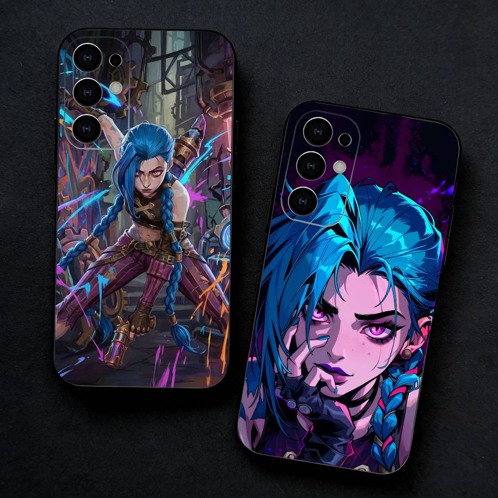 Game J-Jinx L-LOL Phone Case For Samsung S25,S24,S23,S22,S21,S20,Ultra,Plus,FE Black Soft Cover