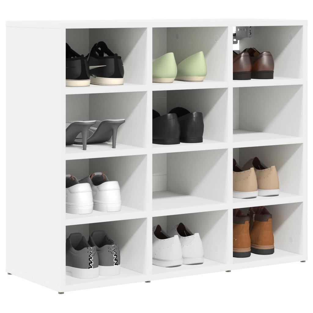 Shoe Cabinet with Shelf White 77.5 x 30 x 67 cm Engineered Wood