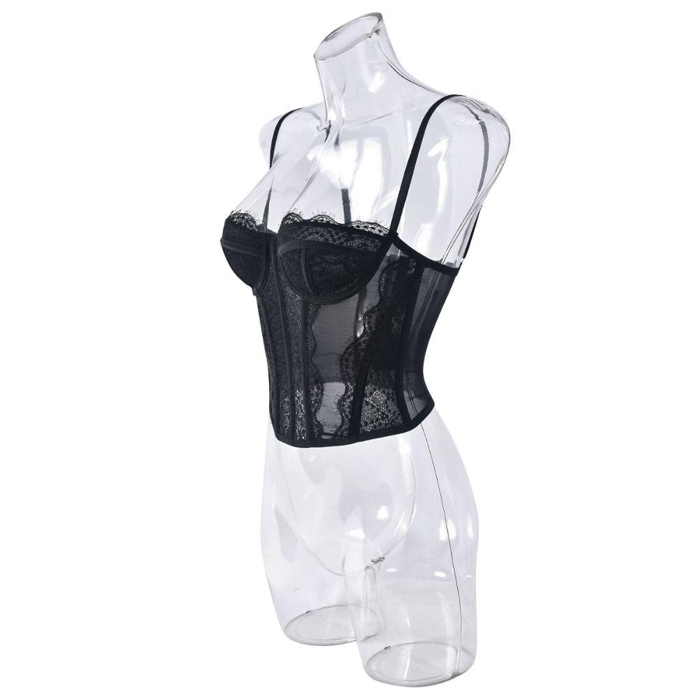 Transparent Lace Camisole Slim fit Suspender Vest Spicy Girl Style Lace Corset  Travel