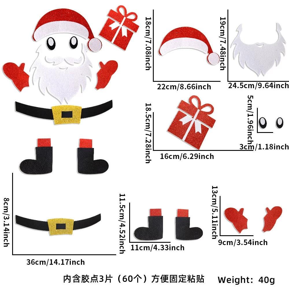 Large Snowman Reindeer Santa Stickers Christmas Door Stickers Decor for Refrigerator Wall Window Christmas Door Decorations