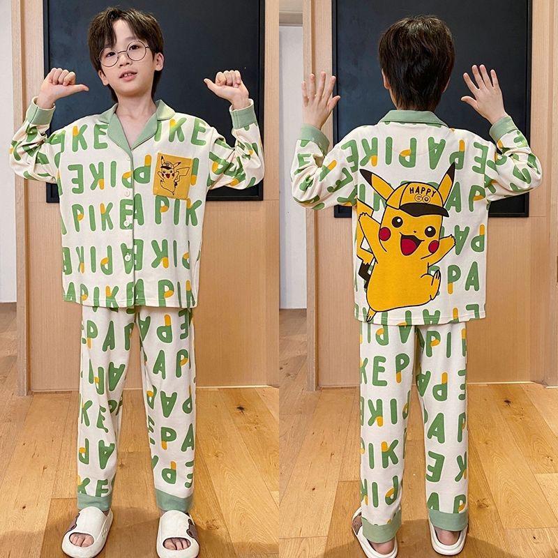2026 New Cotton Cartoon Pajamas for Boys & Girls - Autumn Long Sleeve Set for Kids