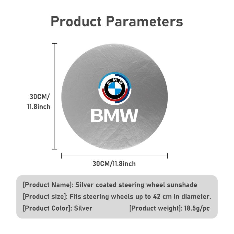 SCKS3 Car Steering Wheel Sun Block Silver Coated Cloth Sun Shade Cover For BMW M E87 E30 E46 E28 E39 F18 F35 G03 F10 E93 F20
