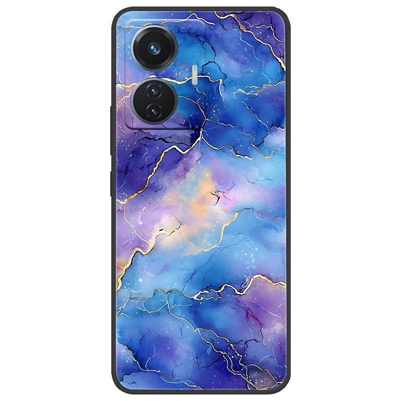For Vivo T1 4G Y55 4G iQOO Z6 44 W V2153 Case Marble Soft Matte Silicone Back Cover For Vivo T1 44W Full Coverage Phone Shell