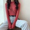 Autumn and Winter Long Sleeve Pullover Hundred Solid Color Women's Sweater Half High Neck Slim Knit Bottom Shirt