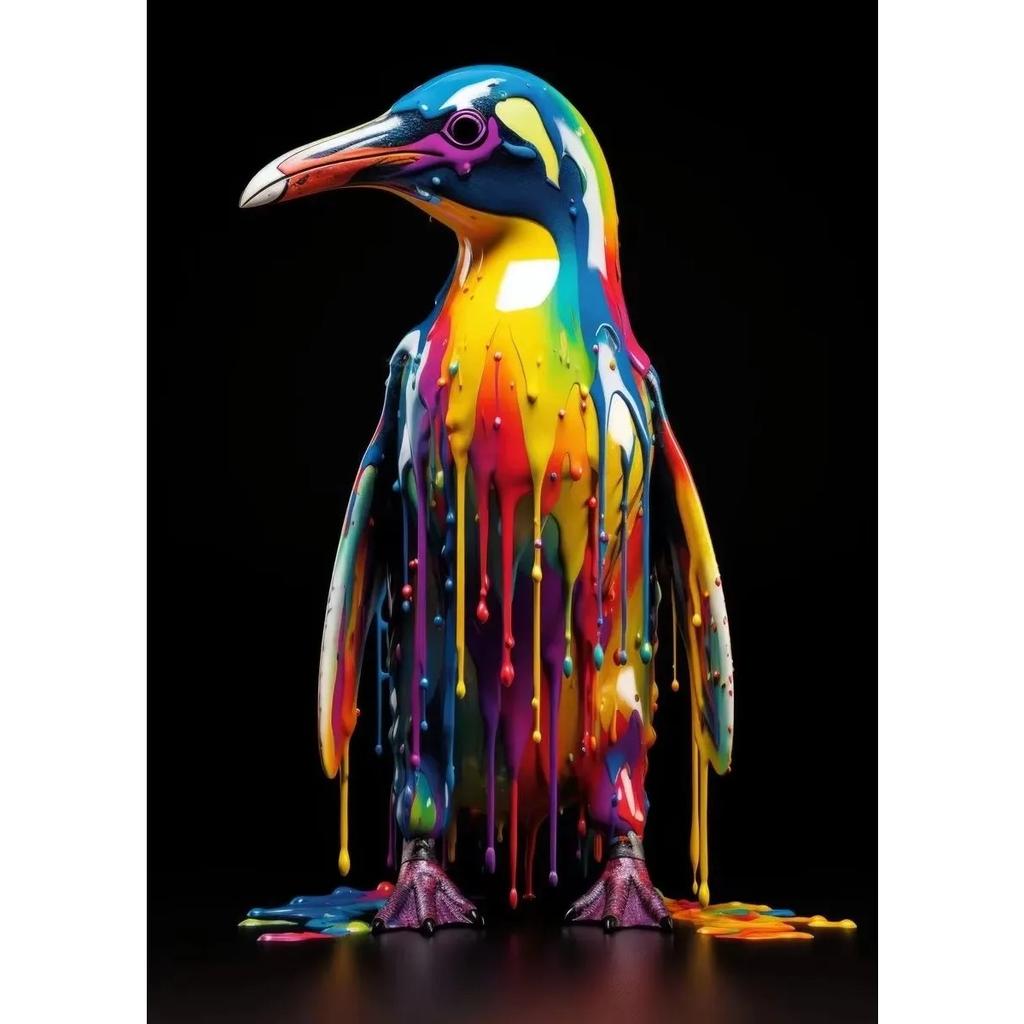 Animals With Paint Canvas Painting Rainbow Dog Sea Otter Elephent Poster Canva Prints HD Pictures Frog Animal Wall Art Unframed