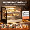 2-Tier Commercial Food Warmer Display Countertop Pizza Cabinet with Tong