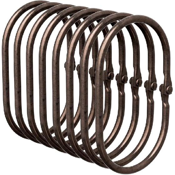 Shower Curtain Rings, Bathway Shower Curtain Hooks, Black Shower Curtain Rings Rust Proof, Anti-Drop Shower Rings for Curtain, Shower Hooks for