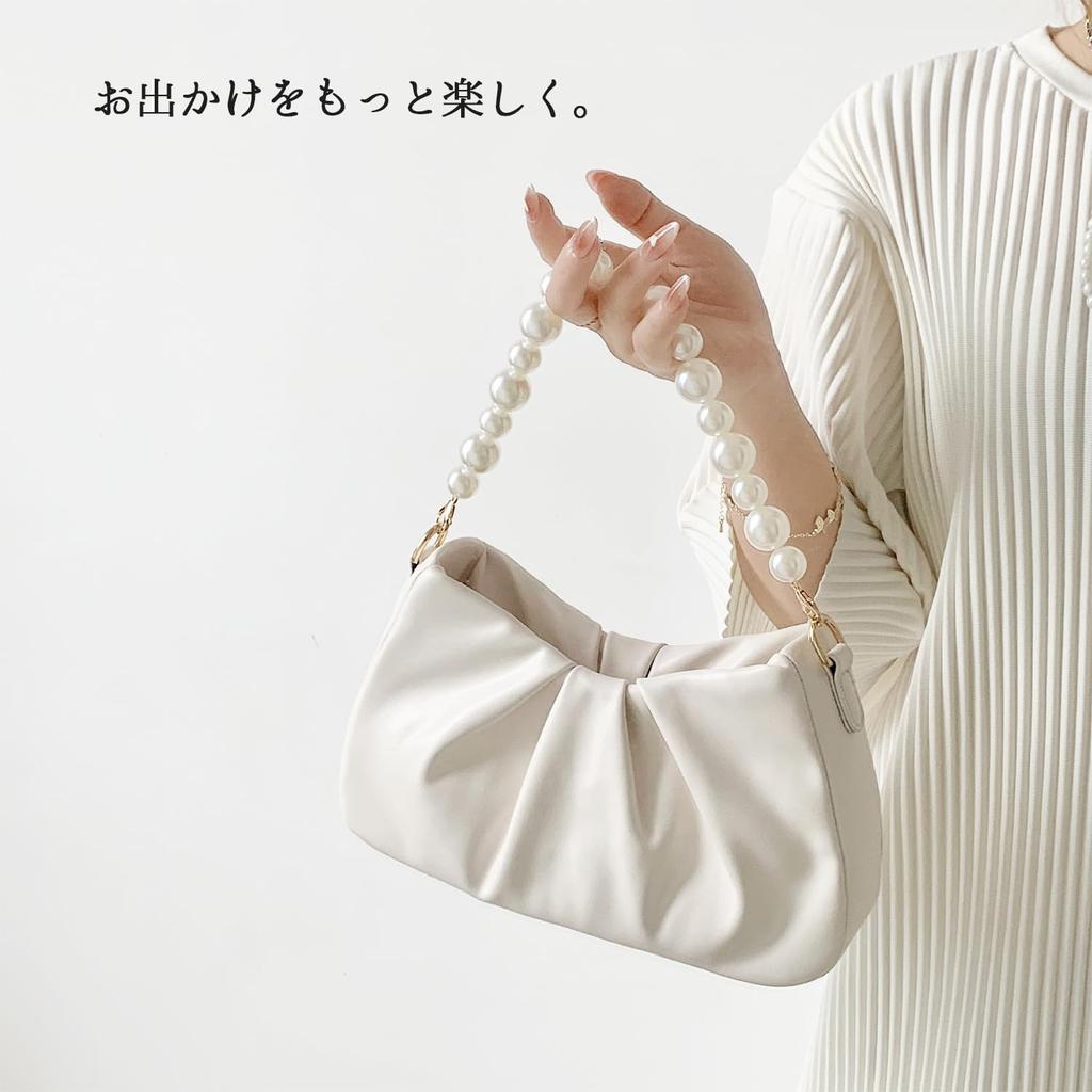 Lapimou Pärlaxelväska, Festväska, 2-vägs, Stor kapacitet, Dam, MiniLiten, Snygg och Söt, Perfekt för Bröllop, Yukata och Mogenhetsfest