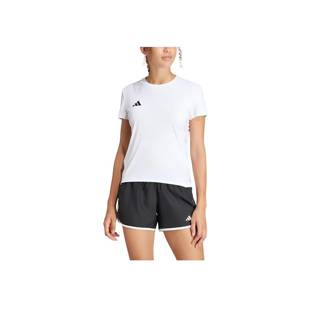 Adidas Adizero Essentials Running T-Shirt Slim Fit Short Sleeve Women Tops White IN1173