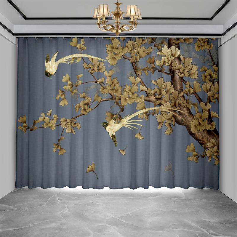Chinese Troditional Culture Bird Flower Window Curtains In Kids Bedroom Living Room Hall Treatments Kitchen Decor Drapes Blinds