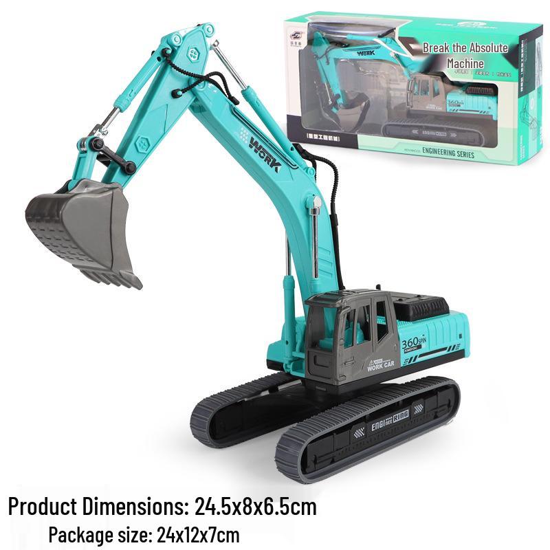 High-Quality 360-Degree Excavator Model Toy Car Simulation Ornament