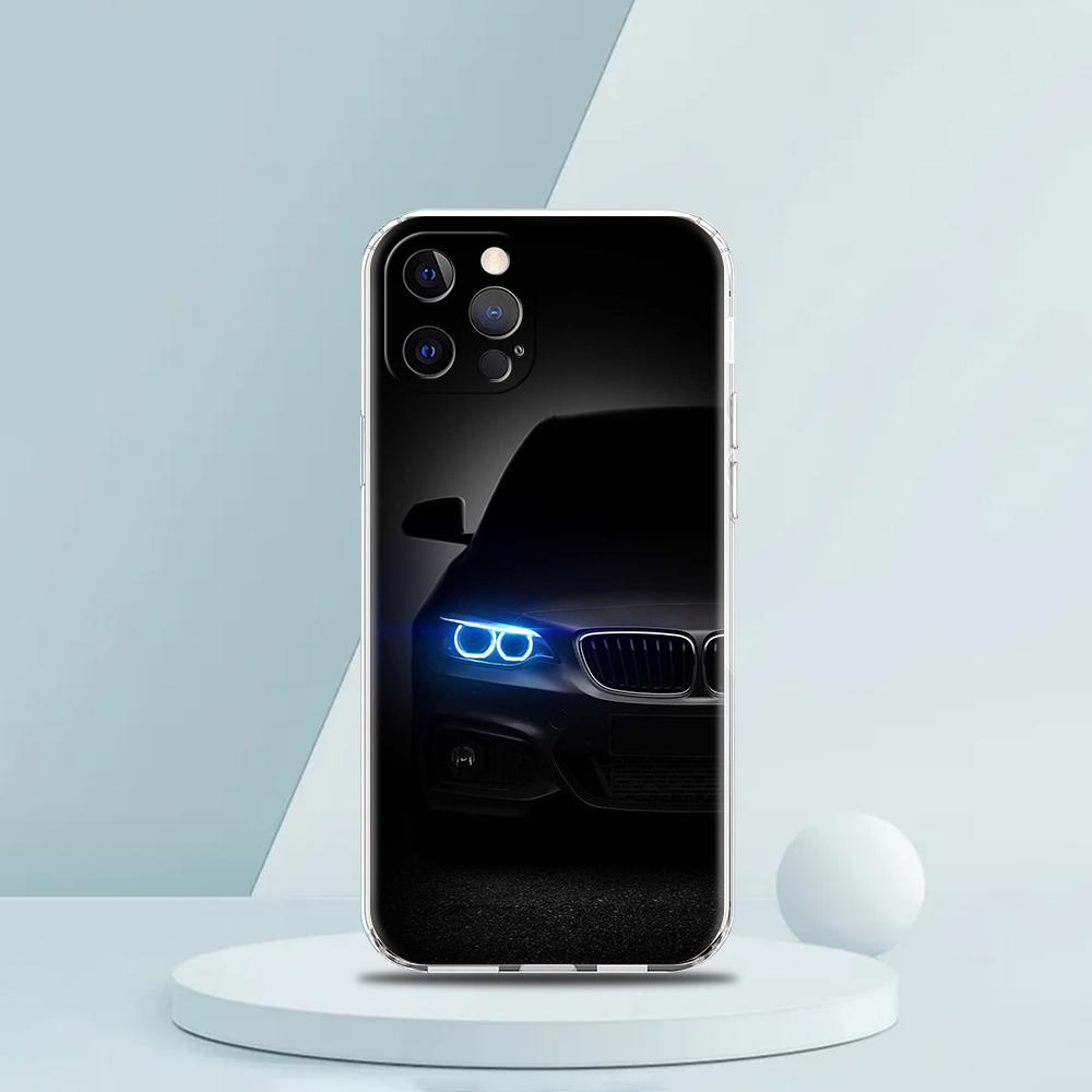 Cool Sports Black Car Phone Case for iPhone 16 15 14 13 12 Pro Max Cover Transparent for iPhone 11 Pro Max 7 8 Plus XS XR Bags