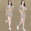 Casual Suit Women's Summer Fashion Sports Sweatshirt High Waist Shorts Slimming Two-piece Set