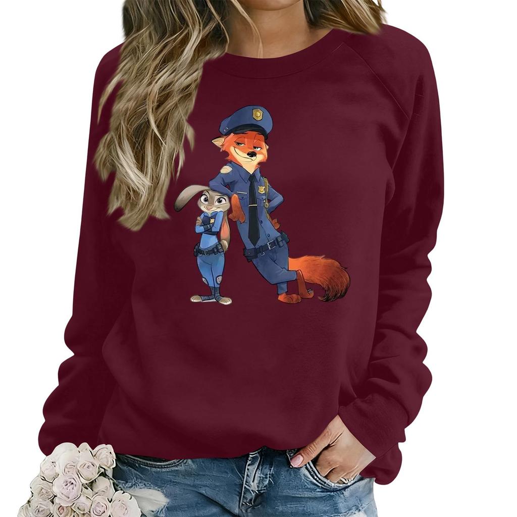 Women's Fashion Casual Long Sleeve Loose Printed Sweatshirt