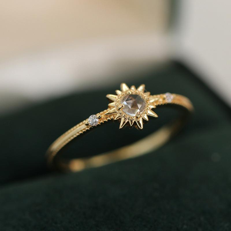 Copper Retro Chic Ring For Women Adjustable Size Unique Geometric Statement Fashion