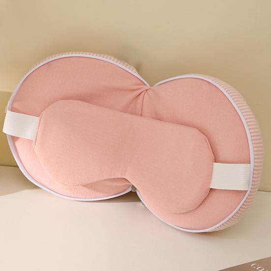 Travel 2-in-1 Neck Pillow Portable Neck Pillow with Eye Mask Zippered Neck Pain Relief Pillow