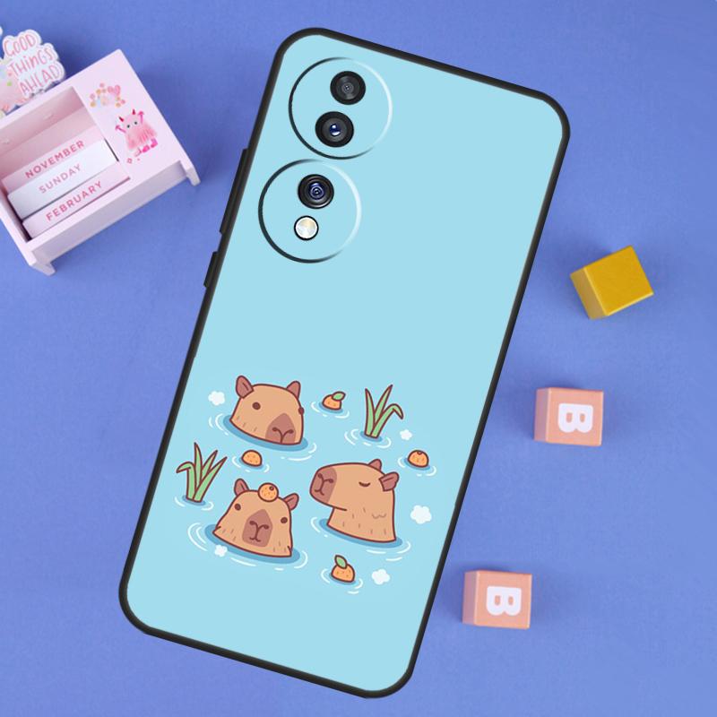 Capybara Spa Case For Honor X8b X9b X8a X9a X6a X7a X6 X7 X8 X9 Honor 90 Lite 70 50 Magic 5 6 Pro Cover