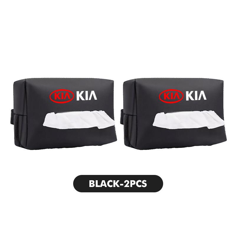 Car Tissue Box Cover Leather Paper Towel Storage Bag For KIA Sorento Stinger Soul Spectra Niro Cadenza Sephia