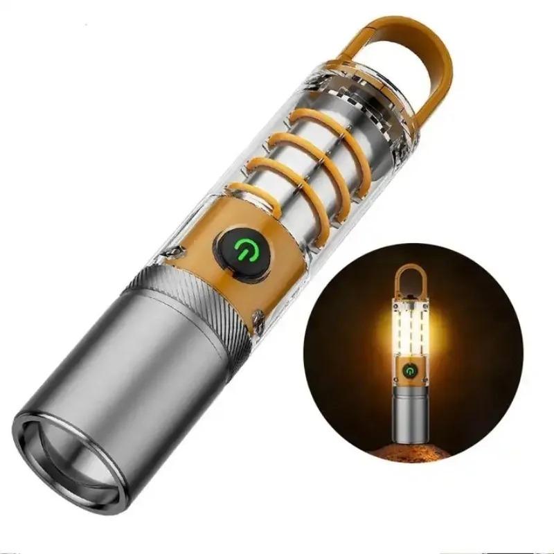 LED Silná Svítilna Pochodeň Venkovní Multifunkční Nouzové Záchranné Kempingové Světlo Nabíjení přes USB Vodotěsná Noční Lampa