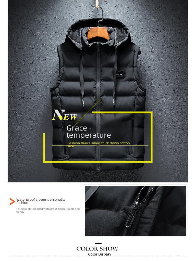 Gilet matelassé en coton style coréen pour homme - Mode Printemps, Automne, Hiver