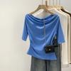 Women's Unique One-Shoulder Mid-Sleeve Top - 2026 Summer Trend