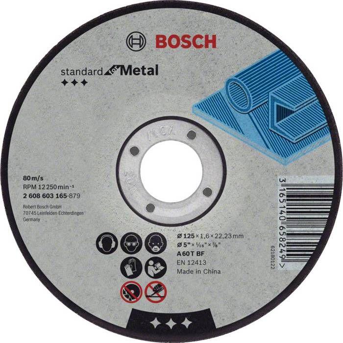 Disque à tronçonner BOSCH à moyeu plat Standard Pour le Métal 125X2.5 MM - 2608603166