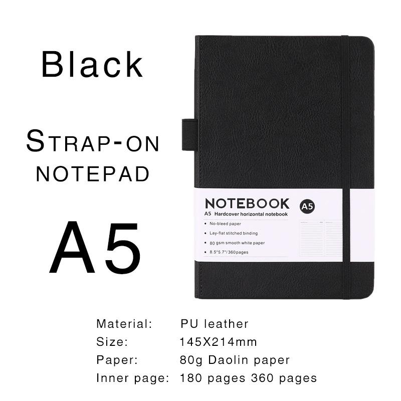 Simple Hardcover Imitation Leather A5 Notebook Minimalist Journal For Students 1pcs
