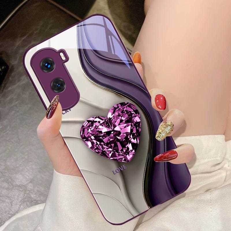 Duże Różowe Diamenty Do Honor 200 90 8X 9X Pro Lite P50 P40 Nova 10 11i P60 Magic4 6 Mate 20 50 Hartowane Szkło Etui na Telefon