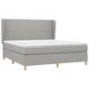 Slatted Bed Base with Mattress - 160x200cm - Adjustable Headboard - Light Grey - Pocket Springs