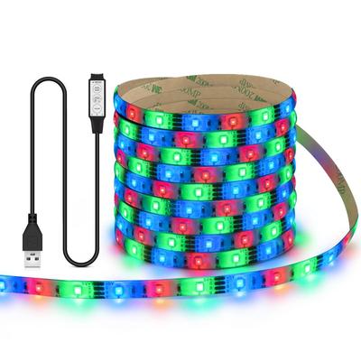 Striscia LED USB 5V impermeabile che cambia colore 2835 RGB LED TV Light Lampada flessibile Nastro nastro per sala giochi Retroilluminazione Decor