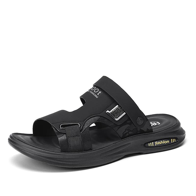 Fashion Mens Casual Fashion Sandals Summer Outdoor Open Toe Beach Shoes Breathable Slippers Indoor Soft Bottom Comfortable Non-slip