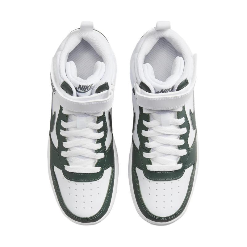 Nike Court Borough Slip Resistant Abrasion Resistant Mid Top Kids' Skateboarding Shoes Green Teenagers Sneakers CD7782-119