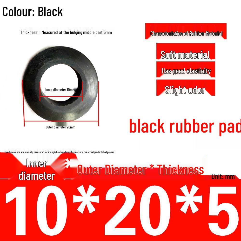 Черная эластичная амортизирующая резиновая прокладка-бампер и амортизирующее кольцо