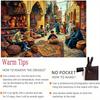 2D Detailed Oriental Market with Rugs, Pottery and Artisans Background