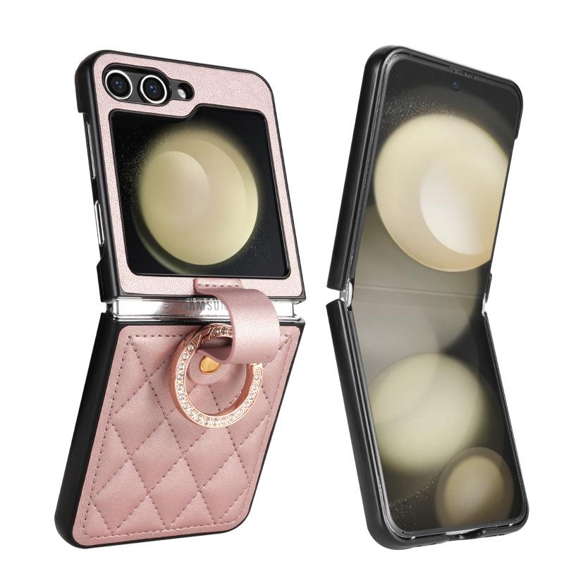 

Высококачественный чехол-держатель из искусственной кожи для Samsung Galaxy Z Flip 6 5 Flip6 Flip5 5G, защитный противоударный чехол Galaxy Z Flip6 красный