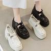 Mode 10cm Synthetik Lack Echt Sommer Plateau Keil Mujer Bequem 2024 Mode Schwarz Schnalle Damen Sandalen Damen Heißer Verkauf Schuhe