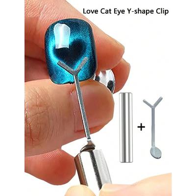 2pcs/Set Y-Shape Cat Eye Nail Magnet Set Creating Heart Cat Claw Shapes On Nails Magnetic Nail Art Accessories Nail Art Tool