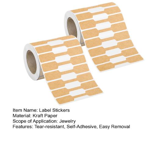 1000 Stück Schmucketiketten Selbstklebend Rechteckig Ringetiketten Reißfeste Etikettenaufkleber für Halskette Ohrring Armband Preisgestaltung Identifizieren