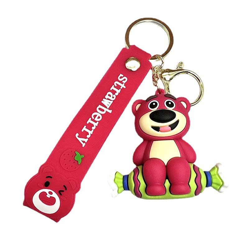 Strawberry Bear Creative Cartoon Keychain Doll Exquisite Female Couple Schoolbag Pendant Car Bag Pendant Keychain