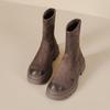 Popular polished thick-soled short boots for women's autumn and winter new suede elastic short tube thin boots, small order customization 34-40 yards