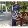 Banana Leaf Print Set Muslim Women Modest Seaside Swimwear Full Coverage Swimsuit Beachwear Burkini Swimsuit Set (Without Headscarf)